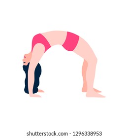 Young woman in yoga pos. Vector illustration