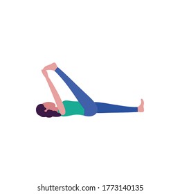 Young woman in yoga pose. Vector illustration in flat style