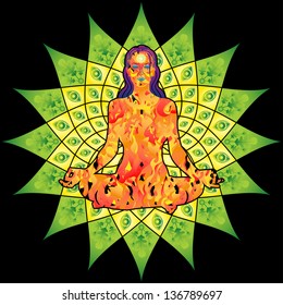 Third Eye Chakra Vector Black Stock Illustrations Images Vectors Shutterstock