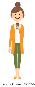 Young woman,mama,Smart phone