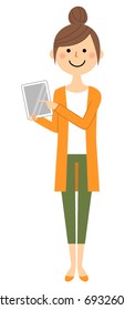 Young woman,mama,Tablet