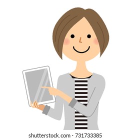 Young woman,mama,Tablet
