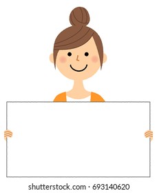 Young woman,mama,White board