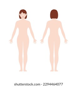 GanzkörperVektorgrafik der jungen Frau ( Augenschließung)