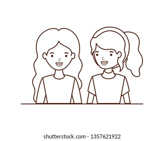 young women avatar character
