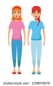 young women body cartoon