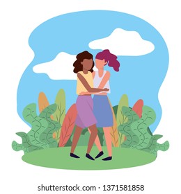 young women cartoon