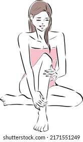 young women doing body care
