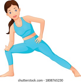 young women doing yoga exercises