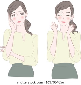 young women in elegant office clothes