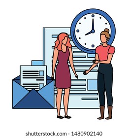 young women with envelope mail