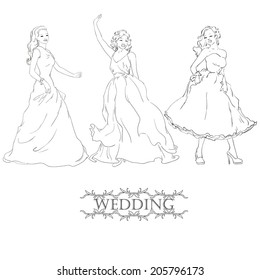 Young women in evening dress