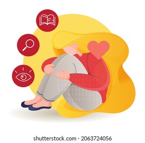 Young Women feeling sad - Stock Illustration as EPS 10 File