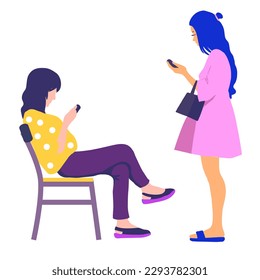 ilustración vectorial de estilo plano para mujeres jóvenes