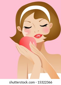 Junge Frauen mit Obst im Spa