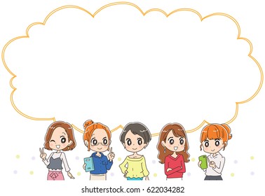 Young women groups are delighted. With balloon