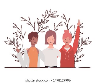 young women with landscape background