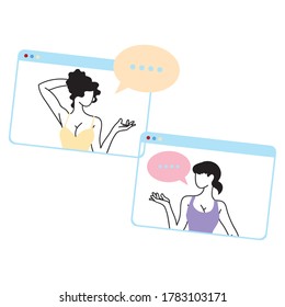 young women with mask in protection of coronavirus vector illustration desing