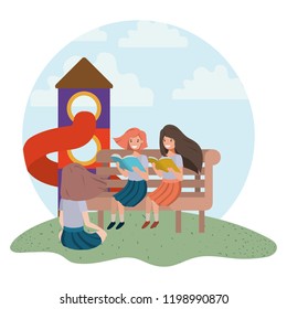 young women in playground avatar character