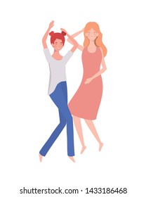 young women with sleeping pose character