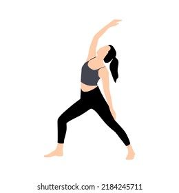 Young women sportive slim doing yoga  fitness exercises. Healthy lifestyle. Collection of female cartoon characters isolated on a white background - Vector