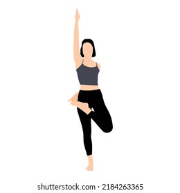 Young women sportive slim doing yoga  fitness exercises. Healthy lifestyle. Collection of female cartoon characters isolated on a white background - Vector