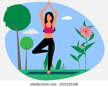 Young women in sportswear, Open-air workout, physical exercising.
