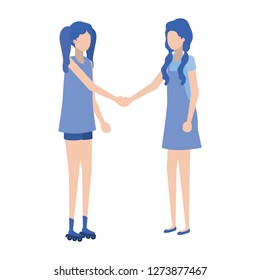 young women standing avatar character