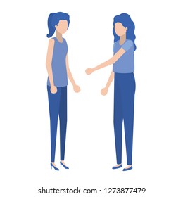 young women standing avatar character