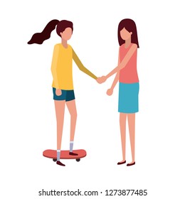 young women standing avatar character