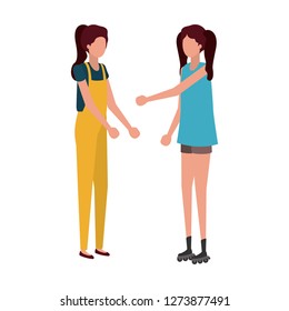 young women standing avatar character