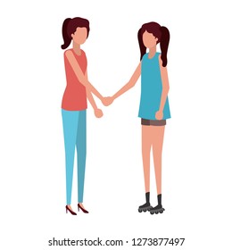 young women standing avatar character