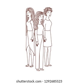 young women standing avatar character