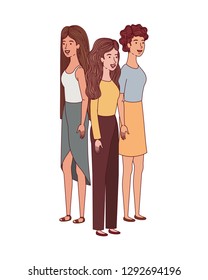 young women standing avatar character