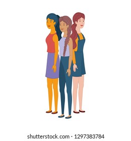 young women standing avatar character