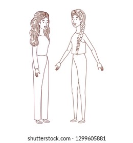 young women standing avatar character