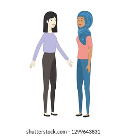 young women standing avatar character