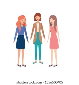 young women standing avatar character