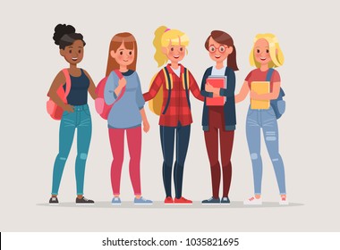 young women student character vector design