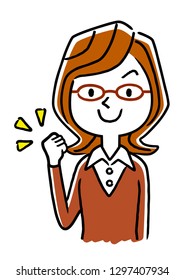 Young women wearing glasses: motivation