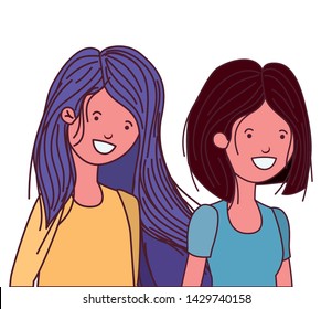 young women in white background avatar character