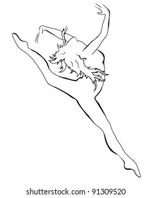  a young wonderful ballerina is dancing gracefully. Vector.