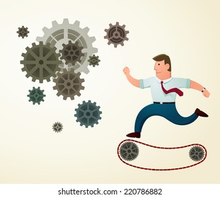young worker smiling and enjoy his working