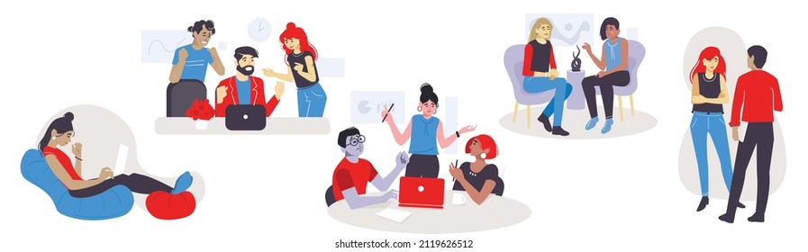 young working people, discussions, open work culture