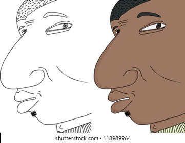 Young worried black man with expression on isolated background
