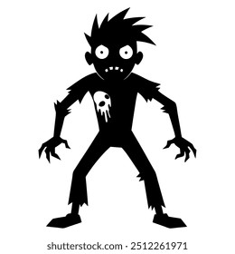 junge Zombie Silhouette Schablone Symbol