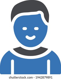 younger boy vector glyph colour icon