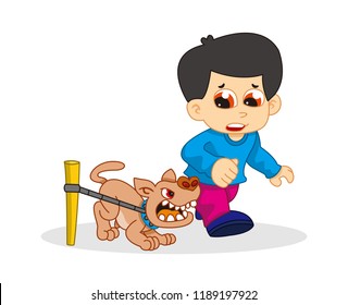 a younger brother is afraid of dogs