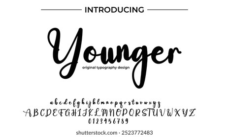 Pincel con estilo pintado con letras mayúsculas del Vector, alfabeto, tipografía