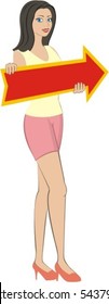 younger girl with pointer of the direction